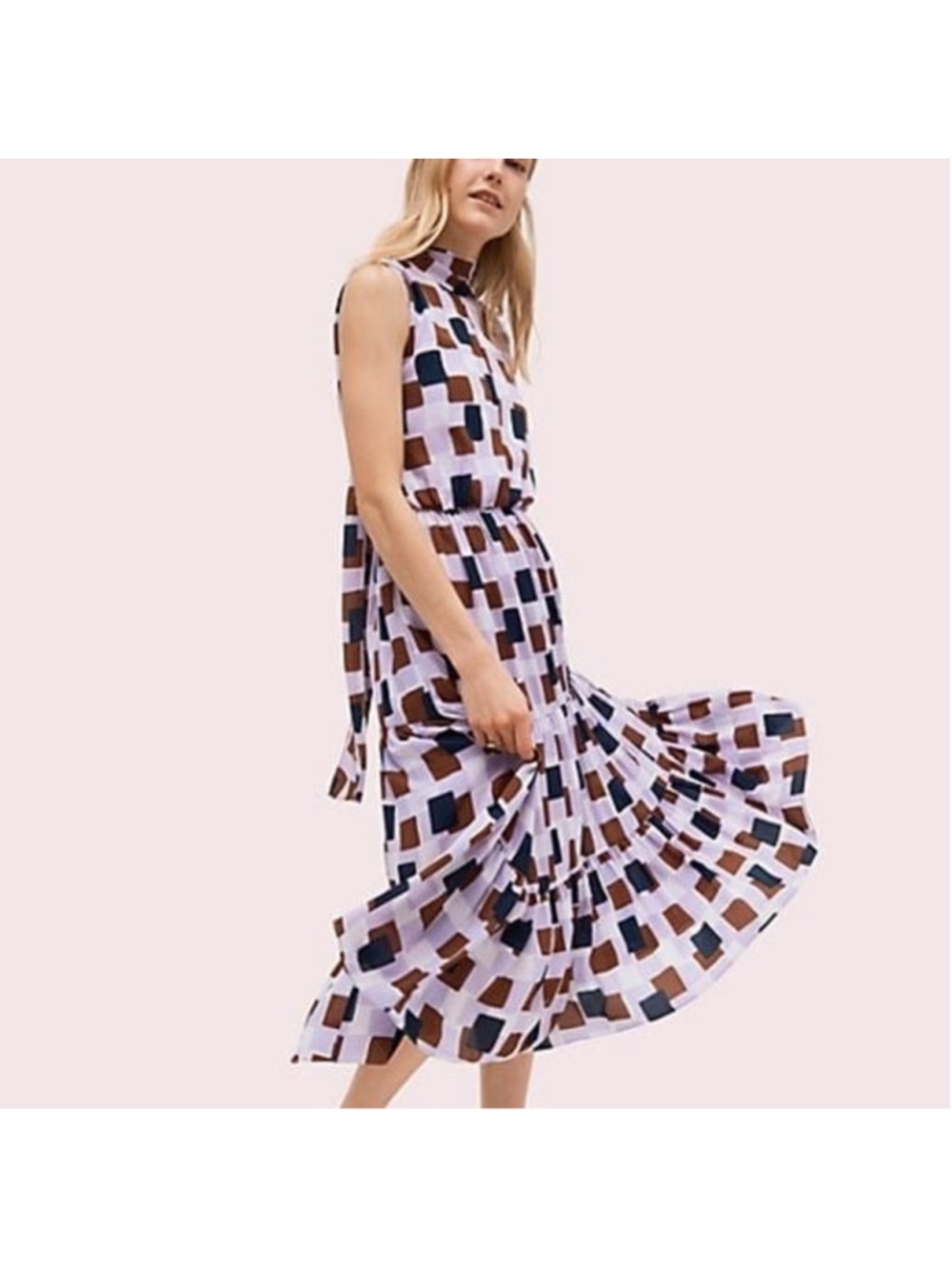 Kate Spade New York Geo Squares Tie-neck Dress size 6